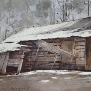 Winter Mountain Cabin by Dean Mitchell