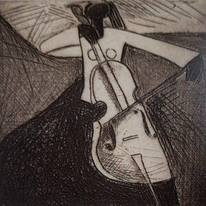 Cello Concerto etching by Joseph Holston