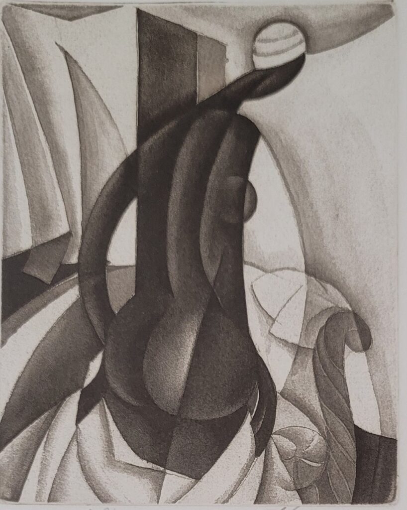 Standing Nude etching by Joseph Holston